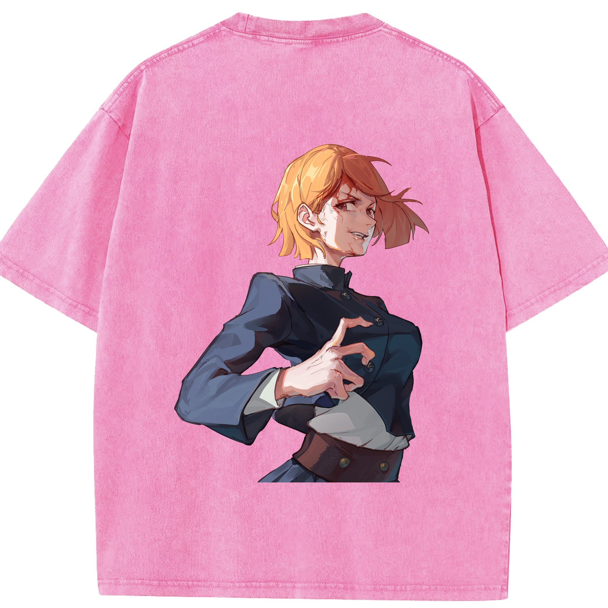 （画像用） 呪術廻戦 Jujutsu Kaisen 綿100% ヴィンテージ風 半袖Tシャツ（背面プリント）